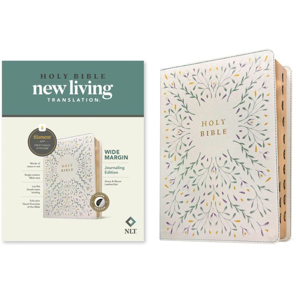 NLT Wide Margin Bible, Filament Enabled (Leatherlike, Grace & Bloom, Indexed, Re